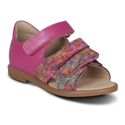 TW-135 (цв.29-розовый/принт) Туфли летние (Три ремня на велкро)