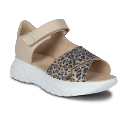 TW-143 (цв.11-бежевый/леопард) Туфли (Два ремня на велкро (липучке))