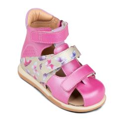 TW-274 (цв.21-розовый/принт) Туфли (закр.нос,выс.задник,нат.кожа,съемн.стел)