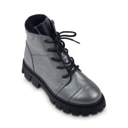 TW-564 (цв.2-серый металлик) Ботинки (шнурки и молния)