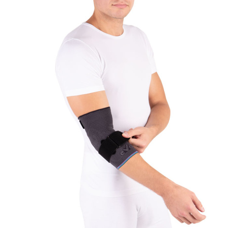 Бандаж компрессионный на локтевой сустав со съемной стяжкой Т-8281С Evolution  Silver